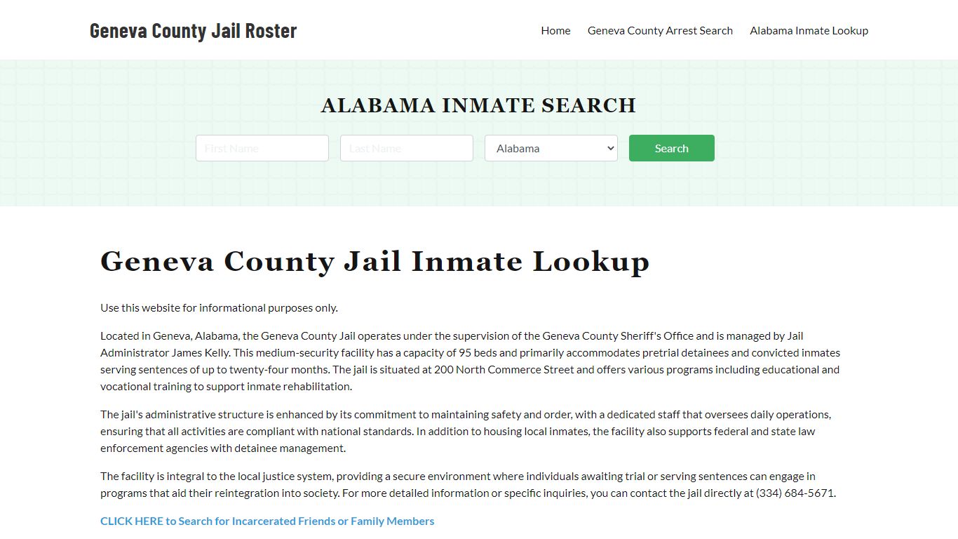 Geneva County Jail Roster Lookup, AL, Inmate Search