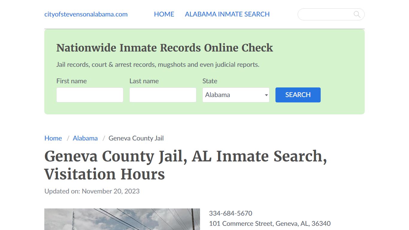 Geneva County Jail , AL Inmate Search, Visitation Hours